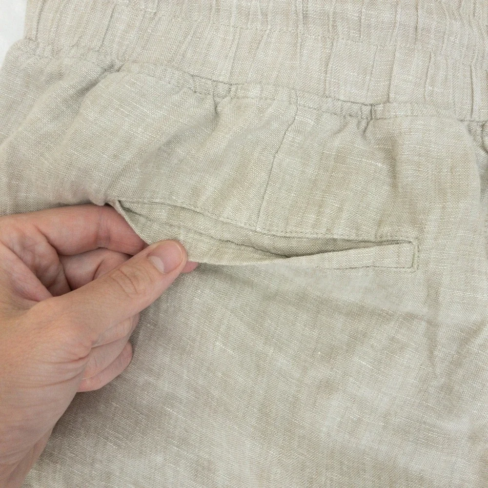 Quince 100% European Linen Wide Leg Pants Womens XL Flax Drawstring Casual SCENT